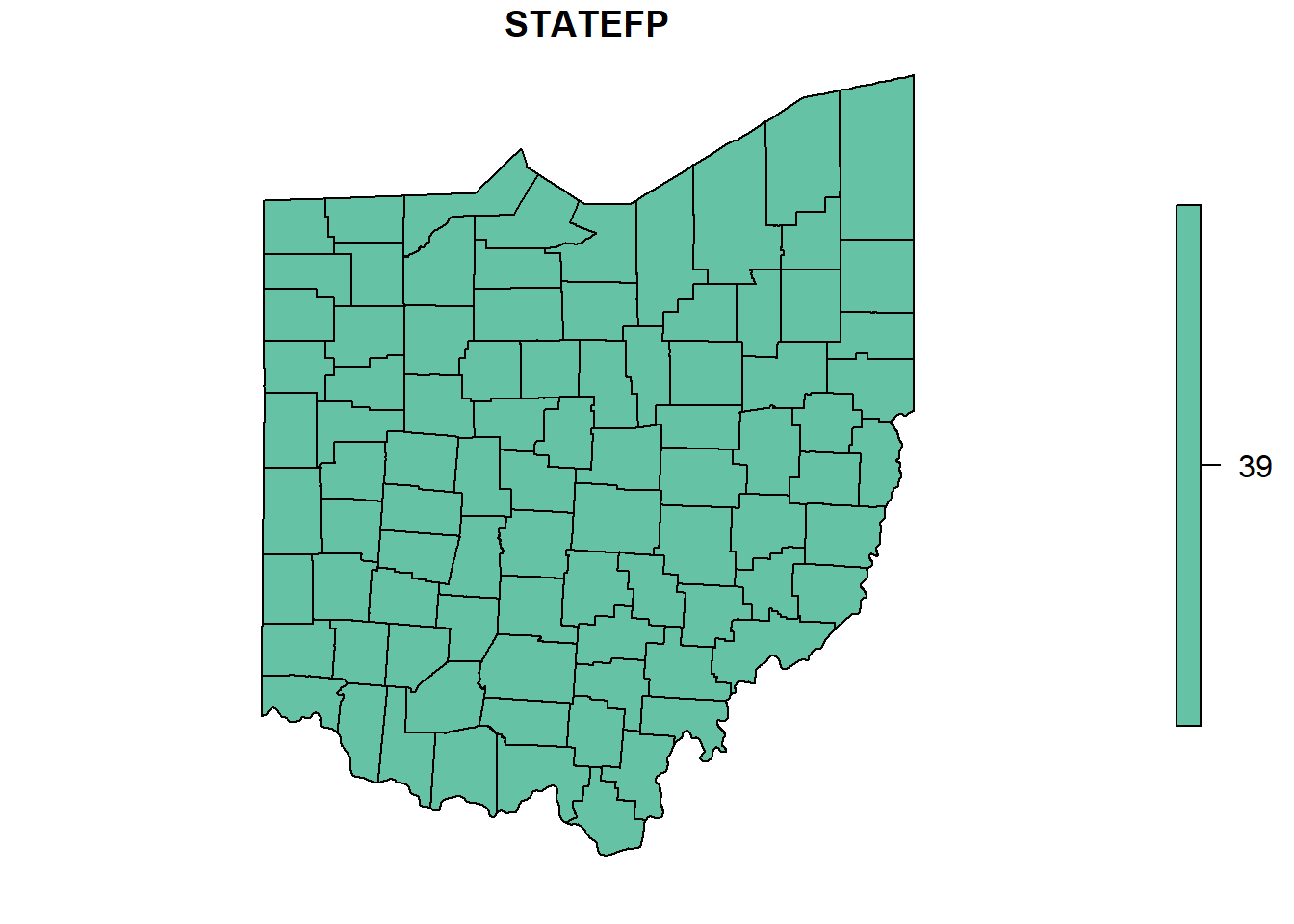 Map of Ohio counties.