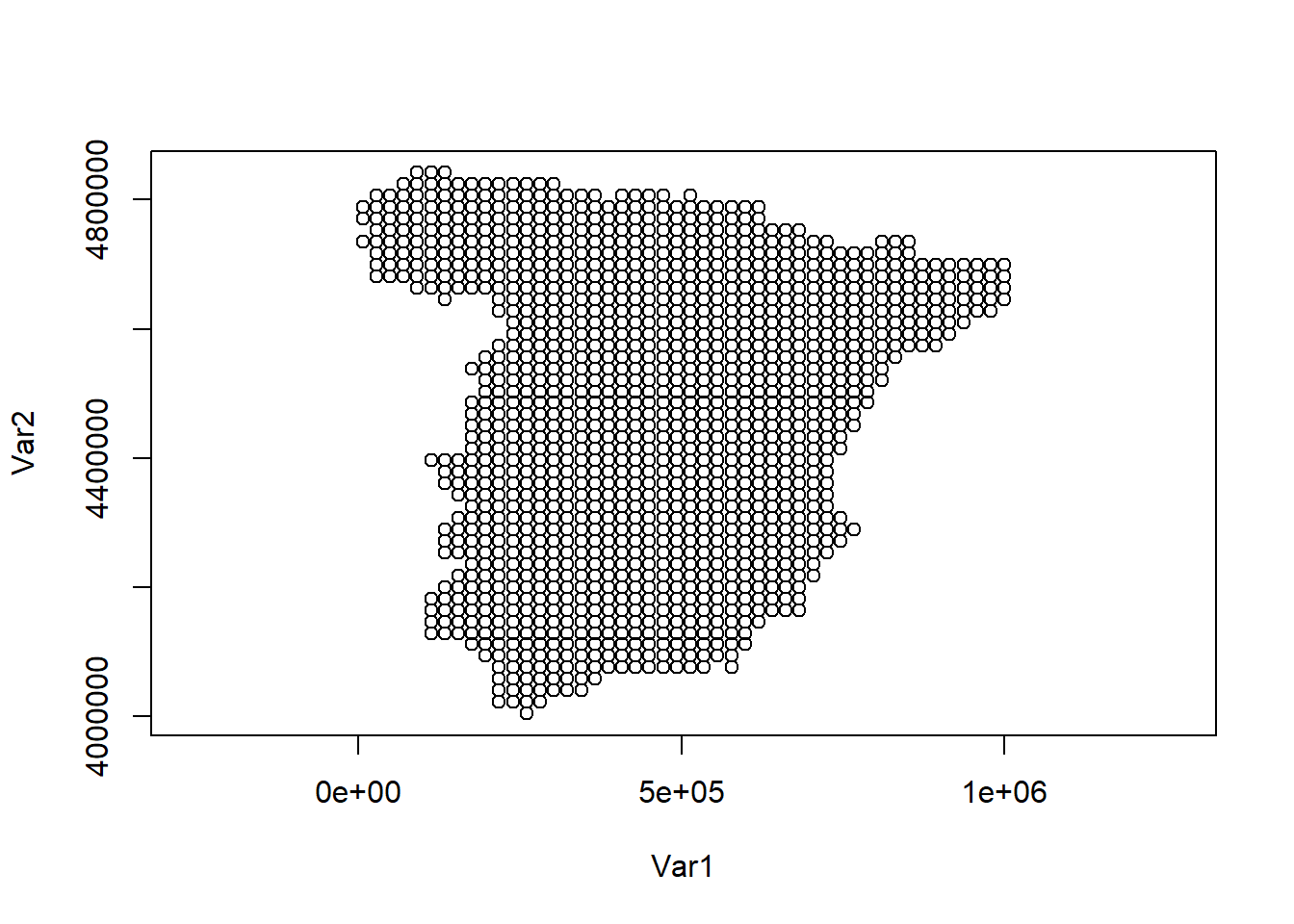 Locations for prediction in Spain.