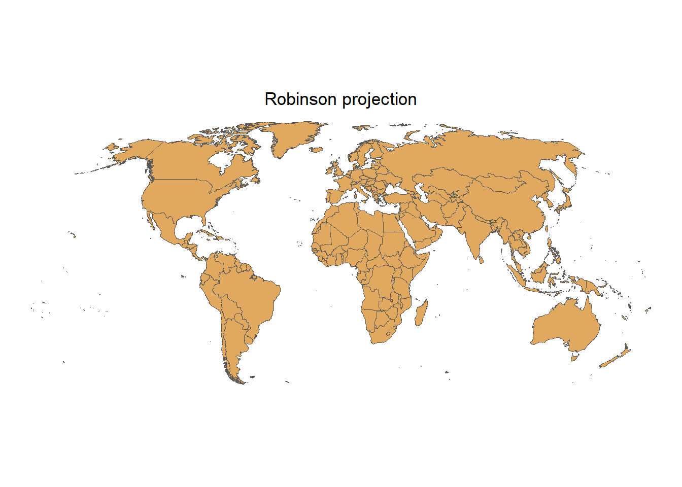World maps with Mercator (left) and Robinson (right) projections.